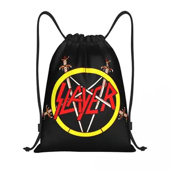 Slayers logó húzózsinóros hátizsák Sport tornatáska férfiaknak Női heavy metal rock bevásárlózsák