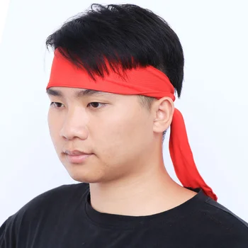 Sport fejpánt nyakkendő poliészter nyakkendő izzadásmentes felszívódás Melegítőszalag hajpánt nyakkendő edzéshez Jóga fitnesz ( piros )