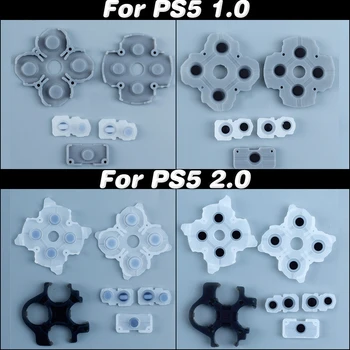 Szilikon gumi gumi szőnyegpárnák Új cserélhető vezetőképes csere gumiszőnyeg átlátszó gombok javító alkatrész PS5 V1 / V2