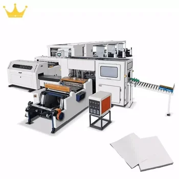 Teljesen automatikus A4-es másolópapír-gyártósor papírlap-vágó gép Nagy sebességű dupla tekercses papírpohár stancológép