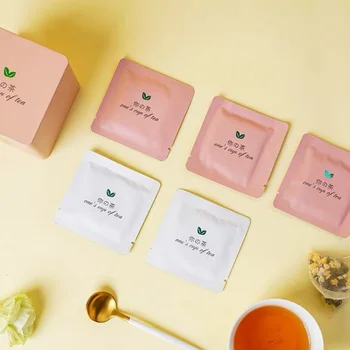  Testreszabott termék、Egyedi logó nyomtatás Hőzáró hordozható csomag Élelmiszer-minőségű laminált teatasak nátronpapír csepegtető mini tea zsák
