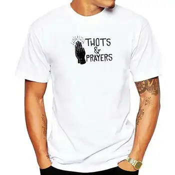 Thots And Prayers - Vicces keresztény póló Camisas férfi alkalmi felsők ingek pamut férfi felső pólók alkalmi domináns