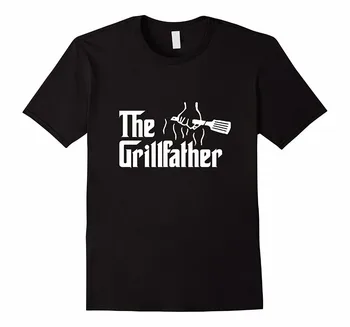 Tiszta pamut rövid ujjú Hip Hop Fashion O-nyakú póló A Grillfather Barbeque és grillezés Férfi legkelendőbb pólók