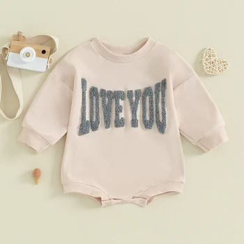 Toddler Baby pulóver Romper alkalmi plüss levél hímzés hosszú ujjú jumpsuit újszülött csecsemő aranyos ruhákhoz