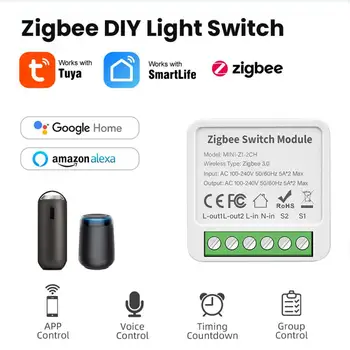 Tuya Zigbee 2/3/4 intelligens gangkapcsoló modul 2 irányú vezérlés DIY megszakító Intelligens otthoni vezérlés Dolgozzon az Alexa Google Home Yandex Alice-szel
