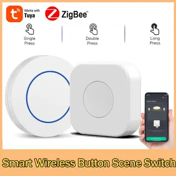 Tuya ZigBee intelligens motívumprogram kapcsoló vezeték nélküli mini kapcsolók Több jelenet összekapcsolása Egy gombnyomással működik a Zigbee Gateway-szel