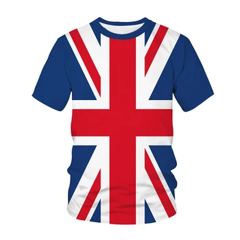 Union Jack póló Union Jack zászlós póló Unisex brit kerek nyakú felső férfiaknak Nők Lány Classic Union Jack minta hazafias