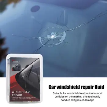 Univerzális autó szélvédőjavító készlet Időjárásálló folyékony üveg készlet készlet Szélvédő javítás Folyadék automatikus Eye Crack ablak javító eszköz