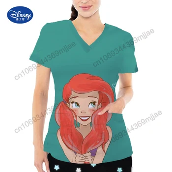 V-nyakú női ruhák Pólók és blúzok Női ingyenes szállítás Disney póló női ruházat rövid ujjú póló