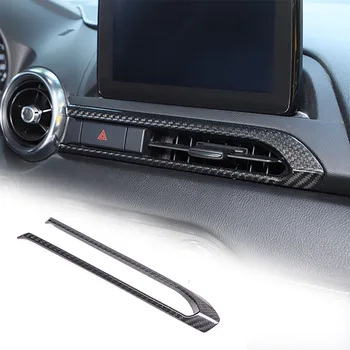Valódi szénszálas autó középső vezérlő levegő kimenet dekoratív keret matrica Mazda MX-5 2016-2023 autó belső kiegészítők