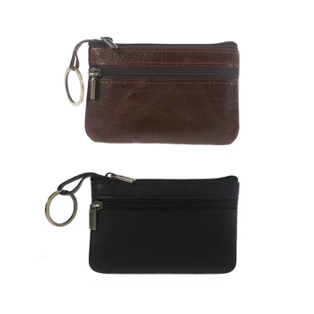 Vintage PU bőr férfi cipzáras pénztárcák érme pénztárca készpénzcsere pénztárca kulcshoz
