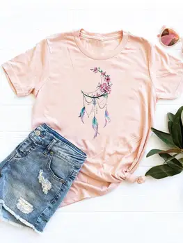 Virágnövény trend Aranyos édes 90-es évek mintás póló póló alap ruházat nyári felső divat rövid ujjú grafikus póló női ruhák
