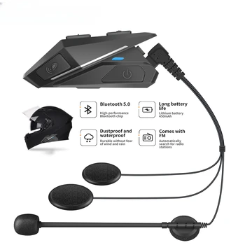 YZ06 motorkerékpár sisak fejhallgató Bluetooth 5.0 kihangosító fejhallgató FM Raido Long Stanby vezeték nélküli sztereó zenelejátszó fejhallgató