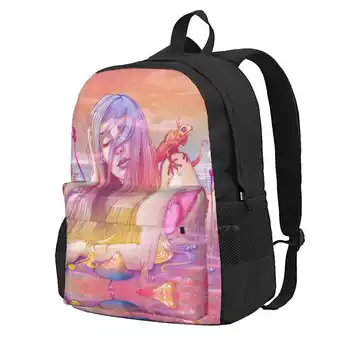 Álom hátizsákok iskolás tinédzsereknek Lányok utazási táskák Nyári Verano birtok Tó állatok Lányok Pszichedelikus Vicces színek Gyík