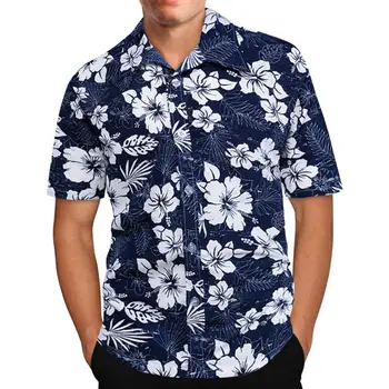 Új alkalmi ing férfiaknak Rövid ujjú felsők 3D virágos ingek Túlméretezett grafikai ruházat Fashion Street férfi hawaii ingek 2023