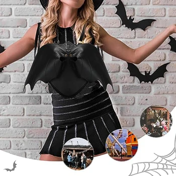 Új Black Angel Demon denevér hátizsák női csipke hátizsák Halloween téma Kiváló minőségű divat női táska
