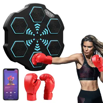 ÚJ Zene Bokszgép fali cél LED megvilágított boksz edzés Lyukasztó felszerelés bokszkesztyűvel amatőr otthoni edzéshez