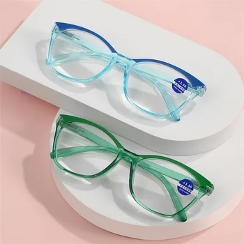 Új átlátszó rózsaszín Presbyopia számítógépes olvasószemüveg nőknek Férfi távollátó szemüveg Dioptria +1,0+1,5+2,0+2,5+3,0+3,5