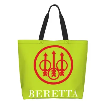 Újrahasznosítás Beretta bevásárlótáska női vászon válltáska hordozható katonai fegyver szerető élelmiszerbolt bevásárlótáskák
