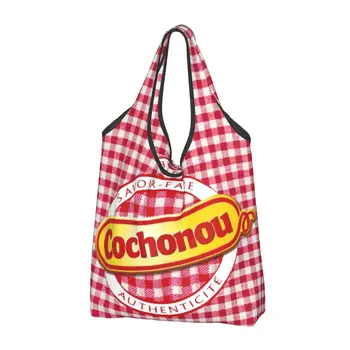 Újrahasznosító sertés Cochonou logó bevásárlótáska női bevásárlótáska Hordozható bevásárlótáska Hordozható élelmiszerboltok Vásárlói táskák
