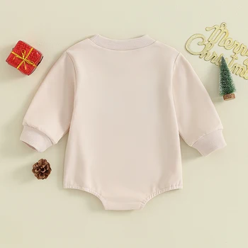 Újszülött kislányok Fiúk karácsonyi ruhája Unokatestvér legénysége Romper hímzett pulóver őszi téli ruhák