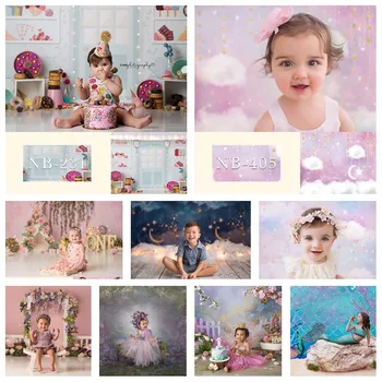 Újszülött torta Smash fotózás háttér 7x5ft babaváró gyerekek születésnapi parti dekoráció Háttér fotóstúdióhoz Photozone kellékek