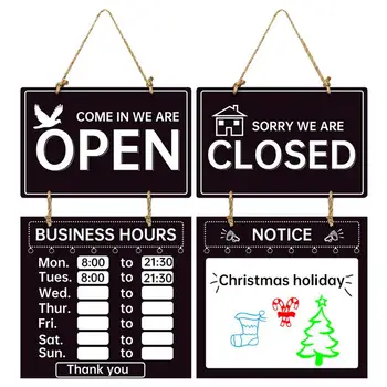  Üzlet nyitvatartási ideje jel kétoldalas üzlet nyitvatartási jelek Nyitott és zárt táblák lógó táblákkal